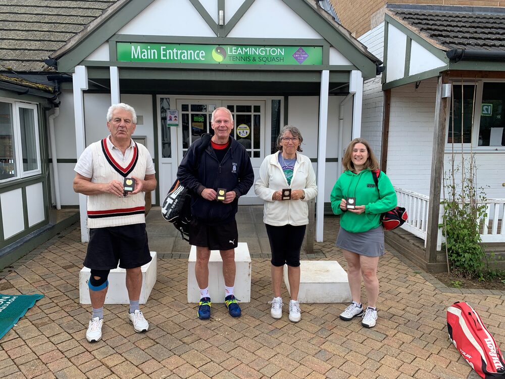Members outside the clubhouse entrance on Club Championship day