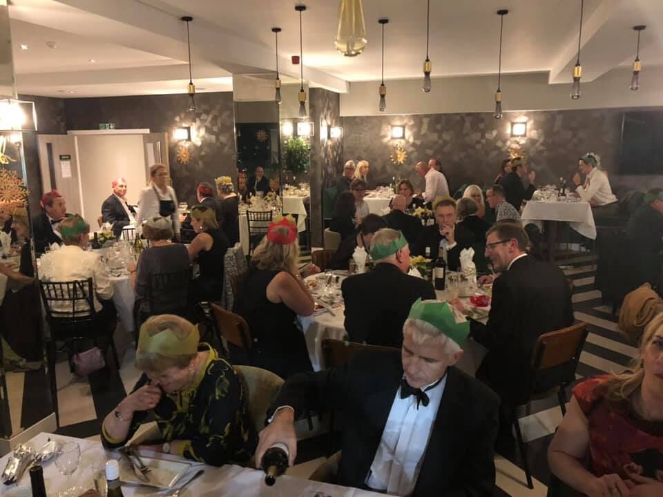 Members at the club Christmas party dinner